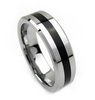 Men's Stainless Steel Ring with Black Stripe