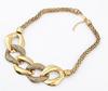 Mixed Texture Metal Large Link Necklace