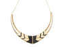 Gold and Black tribal design bib necklace