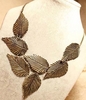 Antique gold leaf arrangement necklace