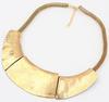 Antique gold plate necklace with woven gold chain
