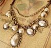 Mixed Chain and Charm Pearl Teardrop Necklace