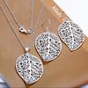 White Gold 18K-Plated Leaf Necklace & Earings Set