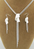 White Gold 18K-Plated Necklace & Earings Set